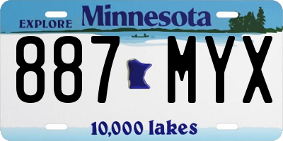 MN license plate 887MYX