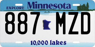 MN license plate 887MZD