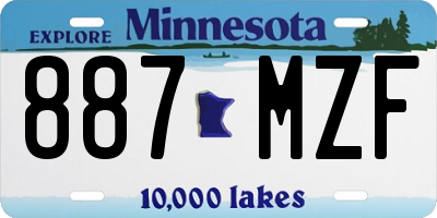MN license plate 887MZF