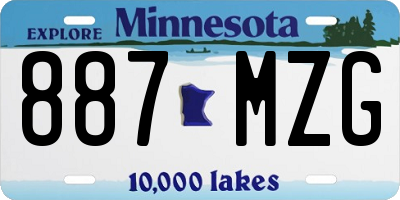 MN license plate 887MZG