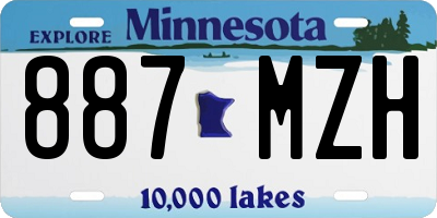 MN license plate 887MZH