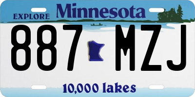 MN license plate 887MZJ