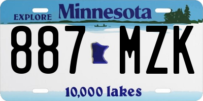 MN license plate 887MZK