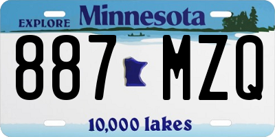 MN license plate 887MZQ