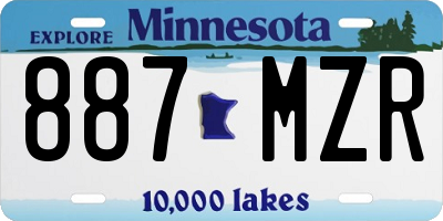 MN license plate 887MZR