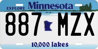 MN license plate 887MZX