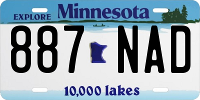 MN license plate 887NAD