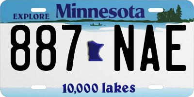 MN license plate 887NAE