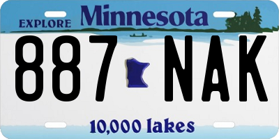 MN license plate 887NAK