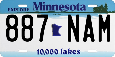 MN license plate 887NAM