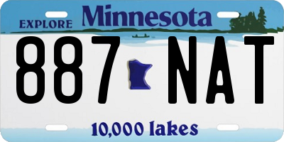 MN license plate 887NAT