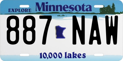 MN license plate 887NAW