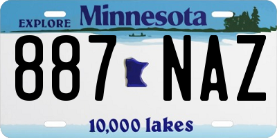 MN license plate 887NAZ