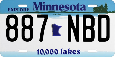 MN license plate 887NBD