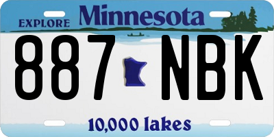 MN license plate 887NBK