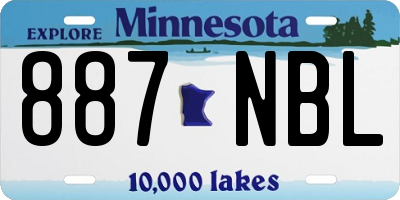 MN license plate 887NBL