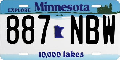 MN license plate 887NBW