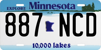 MN license plate 887NCD