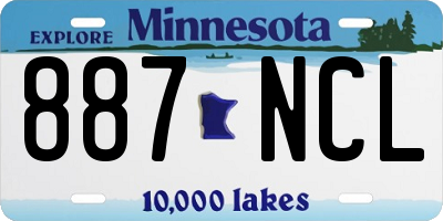 MN license plate 887NCL