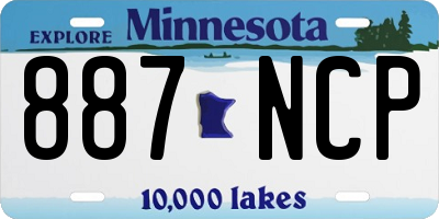 MN license plate 887NCP