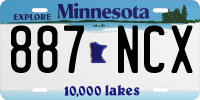 MN license plate 887NCX
