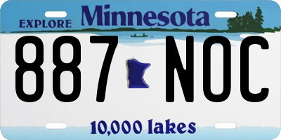 MN license plate 887NOC