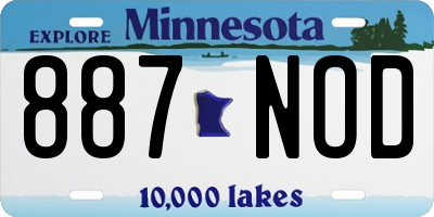 MN license plate 887NOD