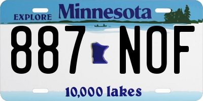 MN license plate 887NOF