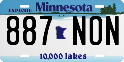 MN license plate 887NON