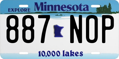 MN license plate 887NOP