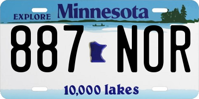 MN license plate 887NOR