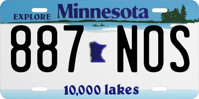 MN license plate 887NOS