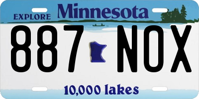 MN license plate 887NOX