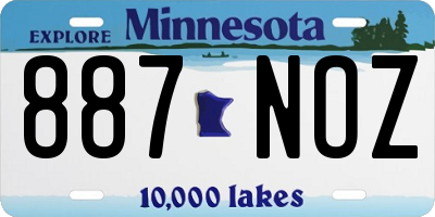 MN license plate 887NOZ