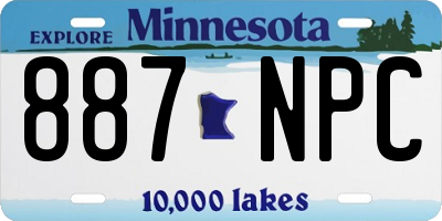 MN license plate 887NPC