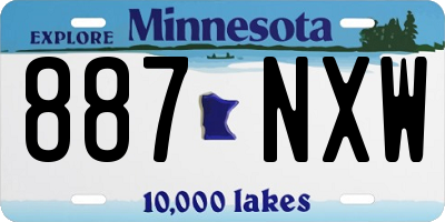 MN license plate 887NXW