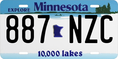MN license plate 887NZC