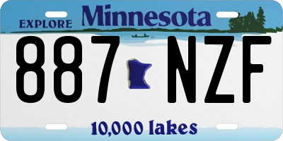 MN license plate 887NZF