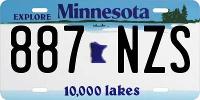 MN license plate 887NZS
