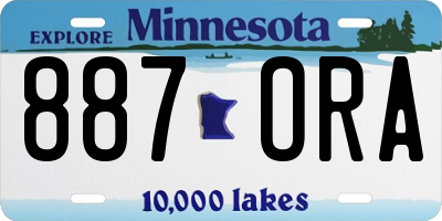MN license plate 887ORA