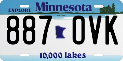 MN license plate 887OVK