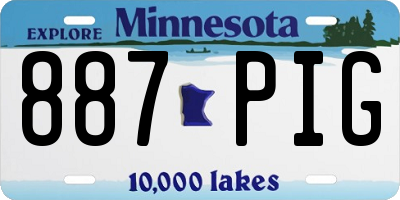 MN license plate 887PIG