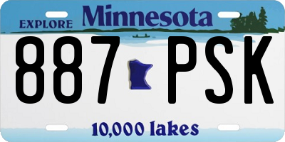 MN license plate 887PSK