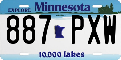 MN license plate 887PXW