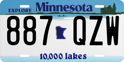 MN license plate 887QZW