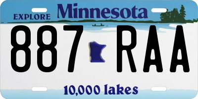 MN license plate 887RAA