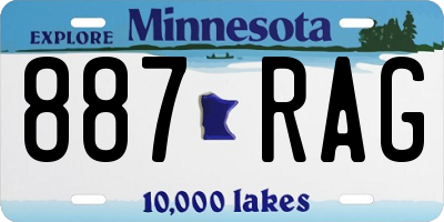 MN license plate 887RAG
