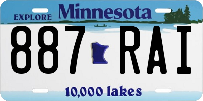 MN license plate 887RAI