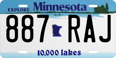 MN license plate 887RAJ