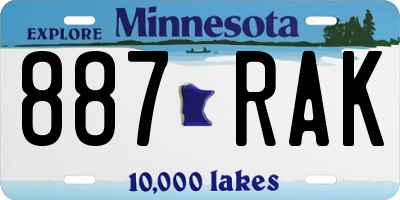 MN license plate 887RAK